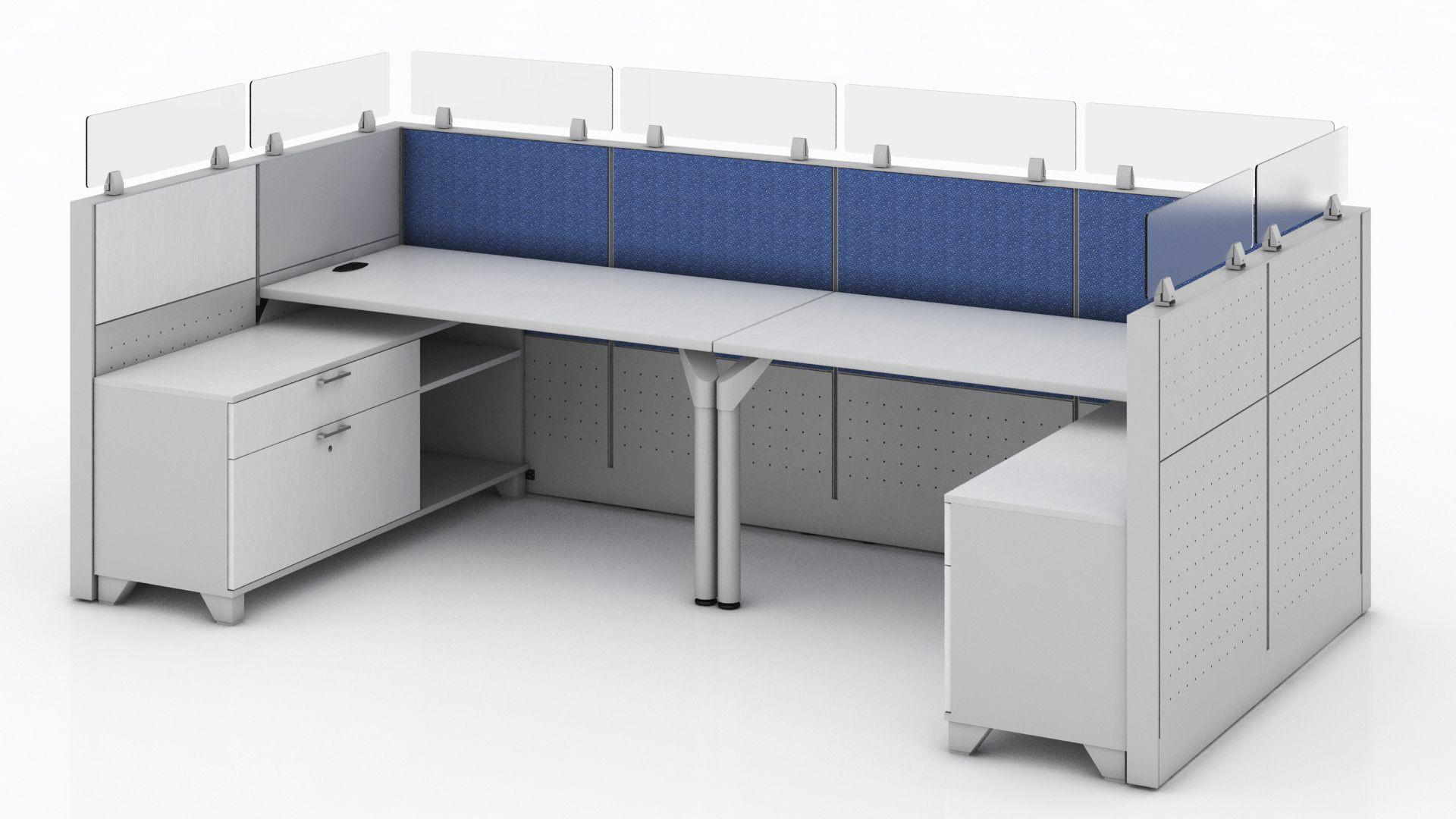 Galería de Módulo de trabajo compartido para 2 personas