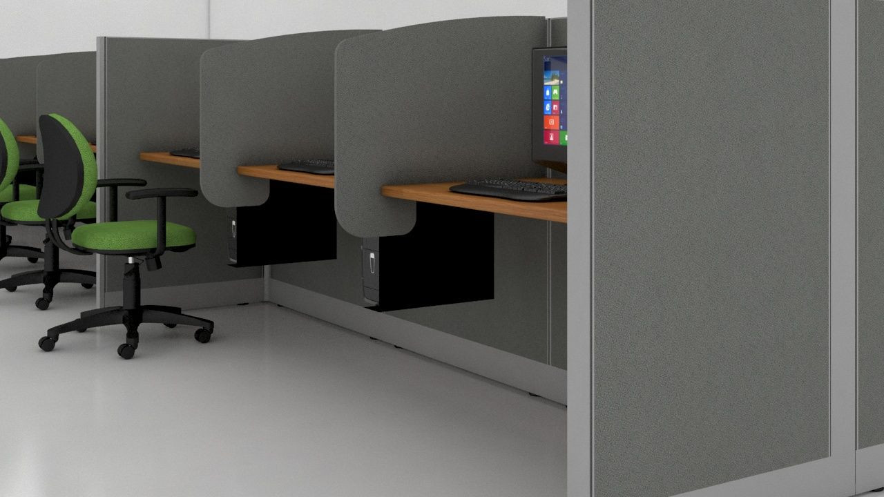 Galería de Módulo Call Center con paneles Línea MS y Costados divisorios para 20 personas