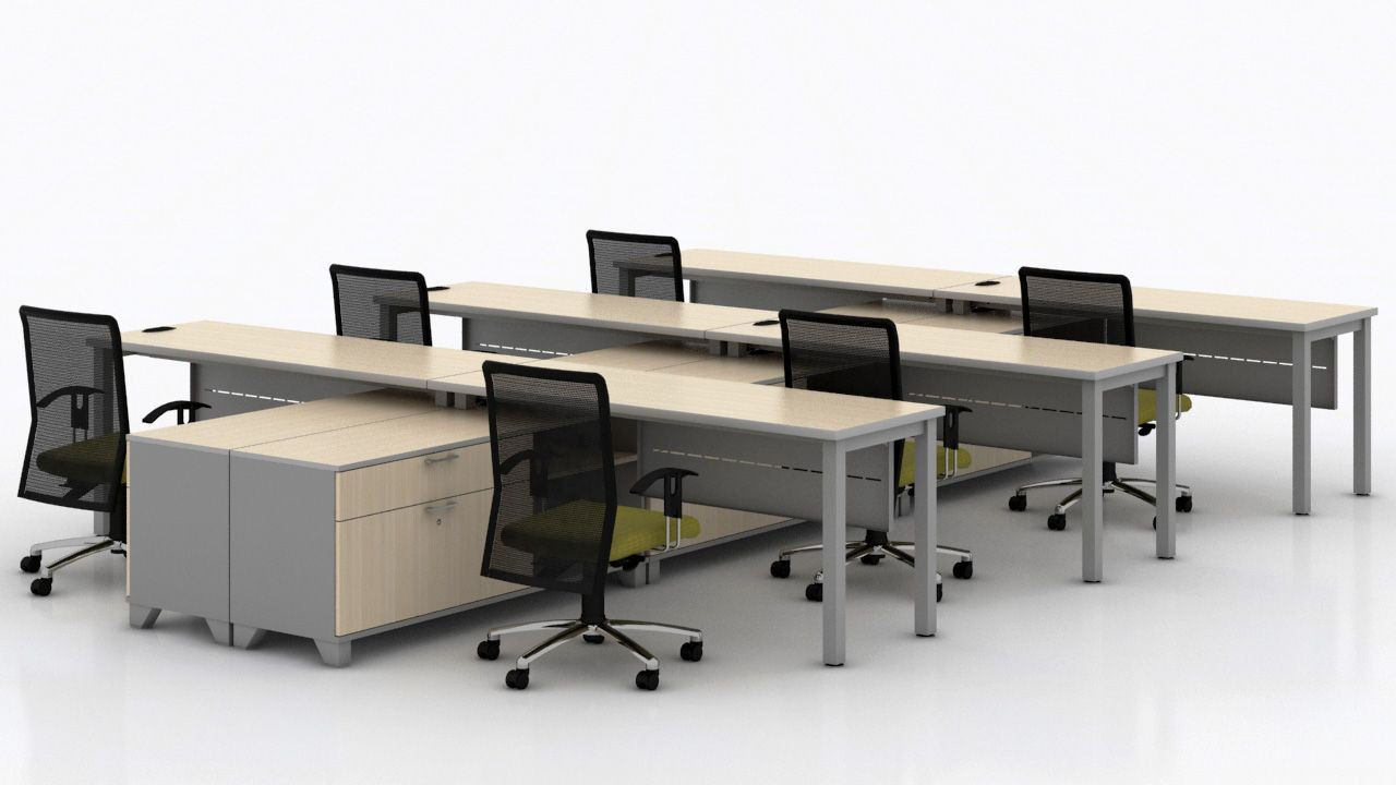 Galería de Escritorios Modulares Linea SOM para 6 personas