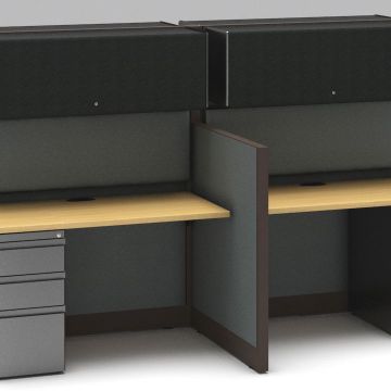 Galería de Módulo de Trabajo para 4 personas con escritorios rectos